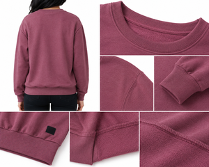 เสื้อสเวตเชิ้ตคอกลมผู้หญิง ผ้าฝ้าย 100% สีพื้น ถักทอ เป็นมิตรกับสิ่งแวดล้อม สไตล์ลำลองสำหรับฤดูใบไม้ร่วง ทรงหลวม แขนยาว - Product Image 6