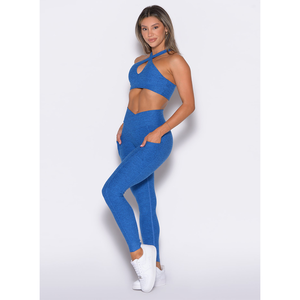 women yoga <b>set</b> leggings sports bra high waist breathable stretch fitness workout gym wear activewear <b>set</b> - Product Image 1