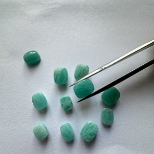 Amazonita Verde Natural Premium, Cabujón Largo, Piedras Sueltas de Primera Calidad con Reverso Plano, de 7x5mm a 15x20mm - Product Image 3