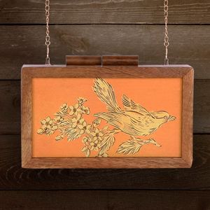 Bolso de Mano de Madera Hecho a Mano de Lujo para Mujer, con Cristales, Accesorios de Moda para Fiestas - Product Image 3