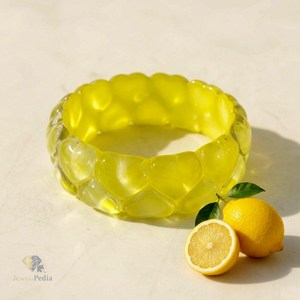 Jarrón Redondo de Resina Amarilla con Patrón de Limones, Hecho a Mano, para Decoración del Hogar - Product Image 5