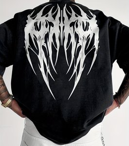 T-shirt court oversize pour homme en coton premium, coupe boxy, épaules tombantes, style streetwear, imprimé personnalisé, haut décontracté et tendance - Product Image 4