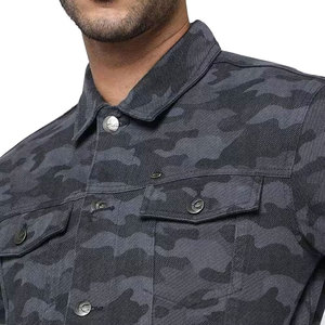 <b>Men's</b> Camouflage <b>Denim</b> <b>Jacket</b> Turn-down Collar Button Closure Casual Slim Fit Regular Length Autumn Wear - Product Image 5