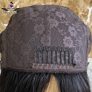 Grado 12A Virgen Peruano Remy Cabello Pegamento Menos Judío Kosher Seda Top Pelucas Estilo Bob Peluca de explosión corta Cabello humano - Product Image 5