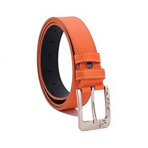 Recién llegado, cinturón con hebilla de cuero de vaca genuino Formal sólido Vintage, longitud personalizada, Material de acero, accesorio a juego para pantalones - Product Image 2