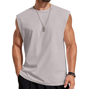 Camiseta sin mangas 100% algodón para hombre, camiseta deportiva con corte musculoso, camiseta holgada para gimnasio y entrenamiento físico - Product Image 4