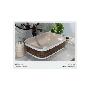 Beta 1086 Lavabo de Cerámica de Lujo Contemporáneo para Encimera, para Interiores de Baños Premium - Product Image 4