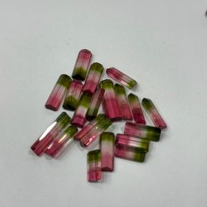 Superbes pierres de tourmaline pastèque naturelle taillées en octogone, séparation tricolore parfaite, certifiées IGI, gemmes en vrac de qualité AAAA, vente en gros - Product Image 3