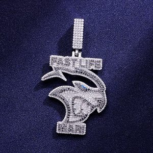 Colgante de latón chapado en oro con moissanita VVS, diseño de Stewie Griffin, para niñas y niños, joyería hiphop con dijes grandes de dibujos animados - Product Image 1