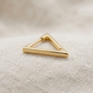 Pendientes de Aro Triangulares Modernos Chapados en Oro de 10K, Joyería Geométrica para Mujer, para Fiestas - Product Image 4