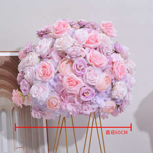 Bola de Flores Artificiales de Seda de Lujo y Alta Calidad, Color Rosa, 60 cm de Diámetro, Decoración para Bodas y Eventos, Centro de Mesa - Product Image 2