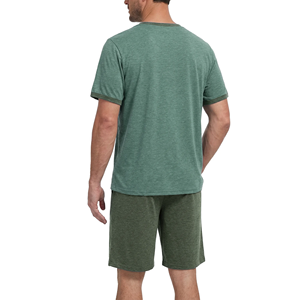 Nuevo Conjunto de Camiseta y Pantalones Cortos de Verano para Hombre, Estilo Moderno, Color Sólido, Cuello Redondo, Manga Corta, Poliéster/Spandex Ecológico, Personalizable - Product Image 4