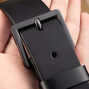 Ceinture en cuir véritable pour homme, boucle ardillon en alliage, souple, pour usage quotidien, vente en gros - Product Image 4
