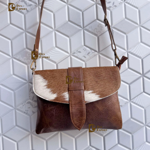 Sac à bandoulière en cuir de vachette style unique, sac à main élégant en fourrure, sac à bandoulière occidental très tendance pour femme - Product Image 1