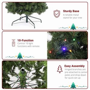 7.5ft PVC Material Automatic Tree Structure 1090 Heads 350 Lights Warm Color 10 Modes Christmas Party Decoration Set - Product Image 3