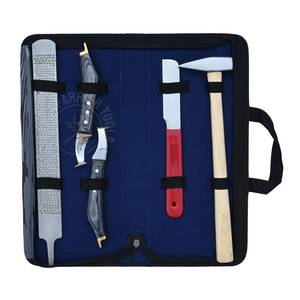 Professional Farrier Tool <b>Set</b> <b>Sharp</b> Hoof Loop <b>Knife</b> Brass End <b>Set</b> Straight Toeing <b>Knife</b> Dual Side Rasp File Nail Driving Hammer - Product Image 1