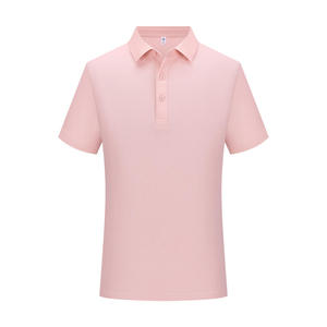 เสื้อโปโลแขนสั้นผู้ชาย สีชมพูล้วน ผ้าปิเก้ ทรงปกติ สไตล์ลำลอง ขายดี - Product Image 1