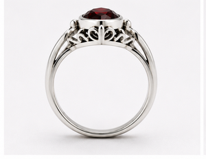 Red <b>Garnet</b> <b>Silver</b> <b>Ring</b> Red Gemstone Statement <b>Ring</b> Sterling <b>Silver</b> Teardrop <b>Ring</b> <b>Garnet</b> Jewelry - Product Image 2