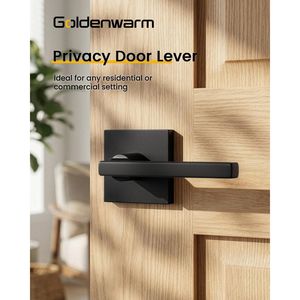 Manijas de Puerta Interiores en Negro Mate, Resistentes, de Aleación de Zinc, Palancas de Privacidad para Dormitorio y Baño, Estilo Contemporáneo - Product Image 4