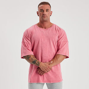 Camiseta de Hombre 2026, 100% Algodón, 250g, Sin Costuras, Transpirable, Lavado Ácido, Estilo Casual Urbano, para Gimnasio - Product Image 1