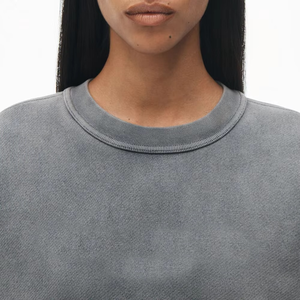 Suéter de punto grueso de algodón y felpa francesa con cuello redondo para mujer, diseño casual de otoño, con apliques de cristal bordados en la parte delantera. - Product Image 6