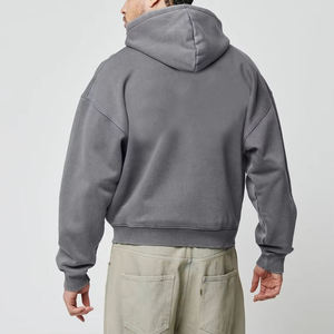 Sudadera con capucha unisex de felpa 100% algodón, personalizada con pedrería, de corte holgado y extragrande, con bolsillos, transpirable, antiencogimiento, con cremallera, para invierno, 550 gramos - Product Image 3