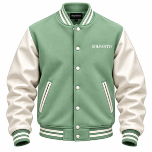 Chaqueta Universitaria de Béisbol con Mangas de Cuero Azul Cielo, Chaqueta Letterman de Invierno, Chaqueta Universitaria con Logotipo Personalizado, Chaquetas Bomber de Moda de Alta Calidad - Product Image 6