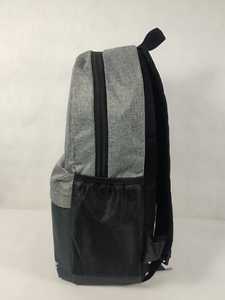 Sac à dos gris noir en polyester avec poche avant zippée, poches latérales en mesh, léger, décontracté, capacité 20-35L, pour ordinateur - Product Image 5