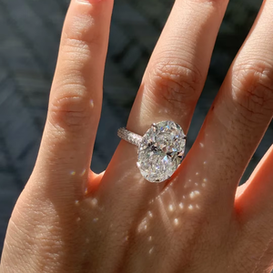 Custom IGI Certified 1 Oval Cut Lab Grown Diamond <b>Rings</b> 18K 14K Real Gold Jewelry Engagement Wedding Halo <b>Ring</b> Luxury <b>Fine</b> Band - Product Image 2