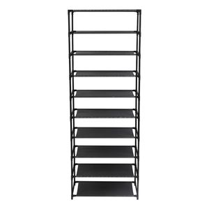 Scarpiera a 10 livelli impilabile con struttura in acciaio inossidabile, scaffali salvaspazio, mobiletto scarpiera stile rustico per 50 paia di scarpe - Product Image 4