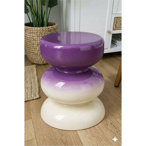 Table basse de salon ronde de luxe moderne et minimaliste, design personnalisé, dégradé violet et blanc, multifonctionnelle - Product Image 1