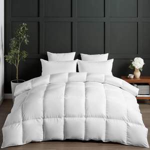 Couette Moelleuse en <span class=keywords><strong>Duvet</strong></span> de Canard Garnie de Plumes et de <span class=keywords><strong>Duvet</strong></span>, Couette de Lit Blanche avec 8 Attaches d'Angle, Insert de Couette d'Hôtel en <span class=keywords><strong>Duvet</strong></span> - Product Image 1