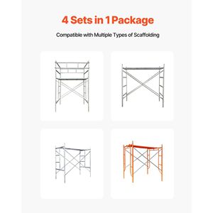 Set da 4 Supporti a X per Ponteggi in Acciaio al Carbonio Solido 6ft x 4ft, Parti di Sicurezza per Ponteggi e Scale - Product Image 2