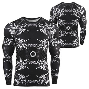 Wholesales 2026 Rash Guard Sublimation Long Sleeve Printed Custom Men Sun Protection Clothing Men Compression Rush Guard OEM - Product Image 1