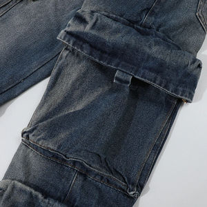 Pantalones Vaqueros Cargo Holgados de Mezclilla con Efecto Desgastado, Estilo Hip Hop Urbano, Diseño Personalizado, Precio al por Mayor - Product Image 4