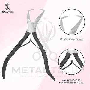 Pince professionnelle incurvée en acier inoxydable pour l'élimination des extensions de cheveux, avec poignée ergonomique recouverte de caoutchouc, outils de dépose des liens de kératine - Product Image 4