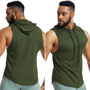 Men Summer Casual Sleeveless Hooded Lightweight Jersey Fabric Gym <b>Workout</b> <b>Hoodie</b> Fitness Sports Wear Breathable Training Running - Product Image 6