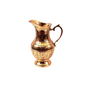 Jarra de agua de cobre martillado de estilo vintage, moderna y duradera, para bebidas y fiestas, jarra de cobre puro en oferta. - Product Image 3