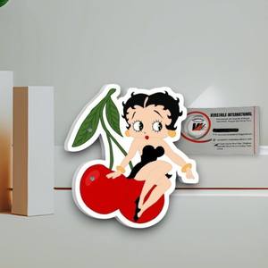 Placas Magnéticas Acrílicas Ecológicas para Extensiones de Pestañas con Diseño de Corazón de Betty Boop y Hello Kitty, Color Rojo Intenso - Product Image 1