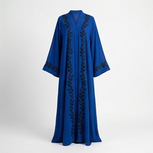 ชุดกิโมโนแบบ OEM ปี 2025 เสื้อคลุมอาบายะ ผ้าโพลีเอสเตอร์เนื้อนุ่ม ยืดหยุ่นสูง หนาขึ้น สำหรับผู้หญิงมุสลิม คอวี แขนยาว เหมาะสำหรับงานปาร์ตี้ รอมฎอน งานแต่งงาน - Product Image 1