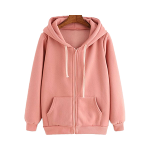 Sudadera de lana cepillada de algodón con capucha y bolsillo de canguro para mujer, Jersey informal de manga larga para otoño e invierno, insignia frontal personalizada - Product Image 2
