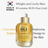 Sérum Ampoule Hydratant Visage Coréen Premium 99,9% Or 24K Acide Hyaluronique Collagène Panthénol Peptide Booster Cutané 3 Ans