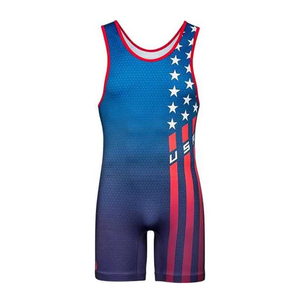 Trajes de compresión de lucha libre al por mayor con descuento, elásticos, duraderos, con costuras reforzadas, ajuste ceñido, petos de grappling con estampado frontal personalizado - Product Image 1