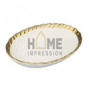 Bandeja de servicio de metal resistente hecha a mano, forma redonda en oro blanco, alta calidad estándar para restaurantes, hoteles, directo desde la India - Product Image 1