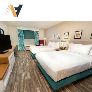 Ensemble de meubles de chambre à coucher de style moderne pour hôtel, taille king, avec construction en MDF durable pour la rénovation de chambres d'hôtes commerciales Hilton - Product Image 1