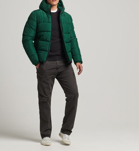 OEM Dark Green Waterproof Winter Hooded Puffer Men's <b>Jackets</b> Custom Design Insulated Warm Loose Fit Front Logo Puffer <b>Jacket</b> - Product Image 6
