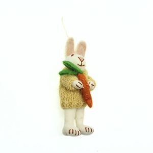 Handmade <b>Wool</b> Bunny Animal Hanging Ornament Carrot Pendant Eco-Friendly Easter Home Decor Supplier - Product Image 2