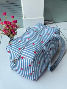 Handmade Cotton Quilted Duffle Bag Lightweight Spacious Interior Durable Construction With Elegant Block Print Ideal For Travel - Product Image 3