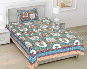 ชุดเครื่องนอนผ้าปูที่นอนพิมพ์ลายด้วยมือ ดีไซน์อินเดีย ผ้าฝ้าย พร้อมปลอกหมอน ชุดเครื่องนอนทำมือสไตล์อินเดีย - Product Image 3