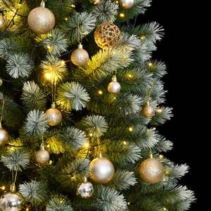 Sapin de Noël Artificiel Articulé avec 300 LED et Ensemble de Boules 210 cm Décorations Festives - Product Image 2